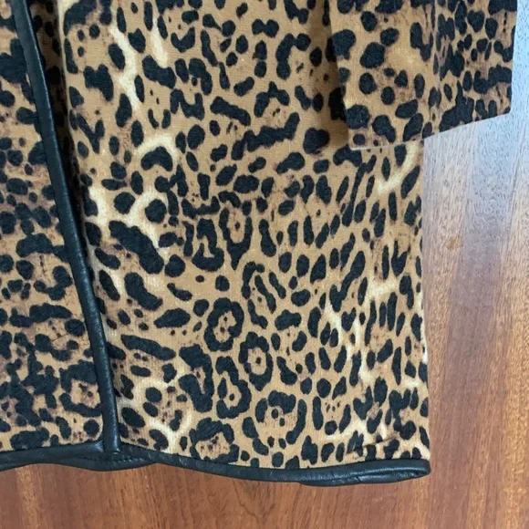 Neiman Marcus Cashmere Collection Leopard Print Cardigan NEW